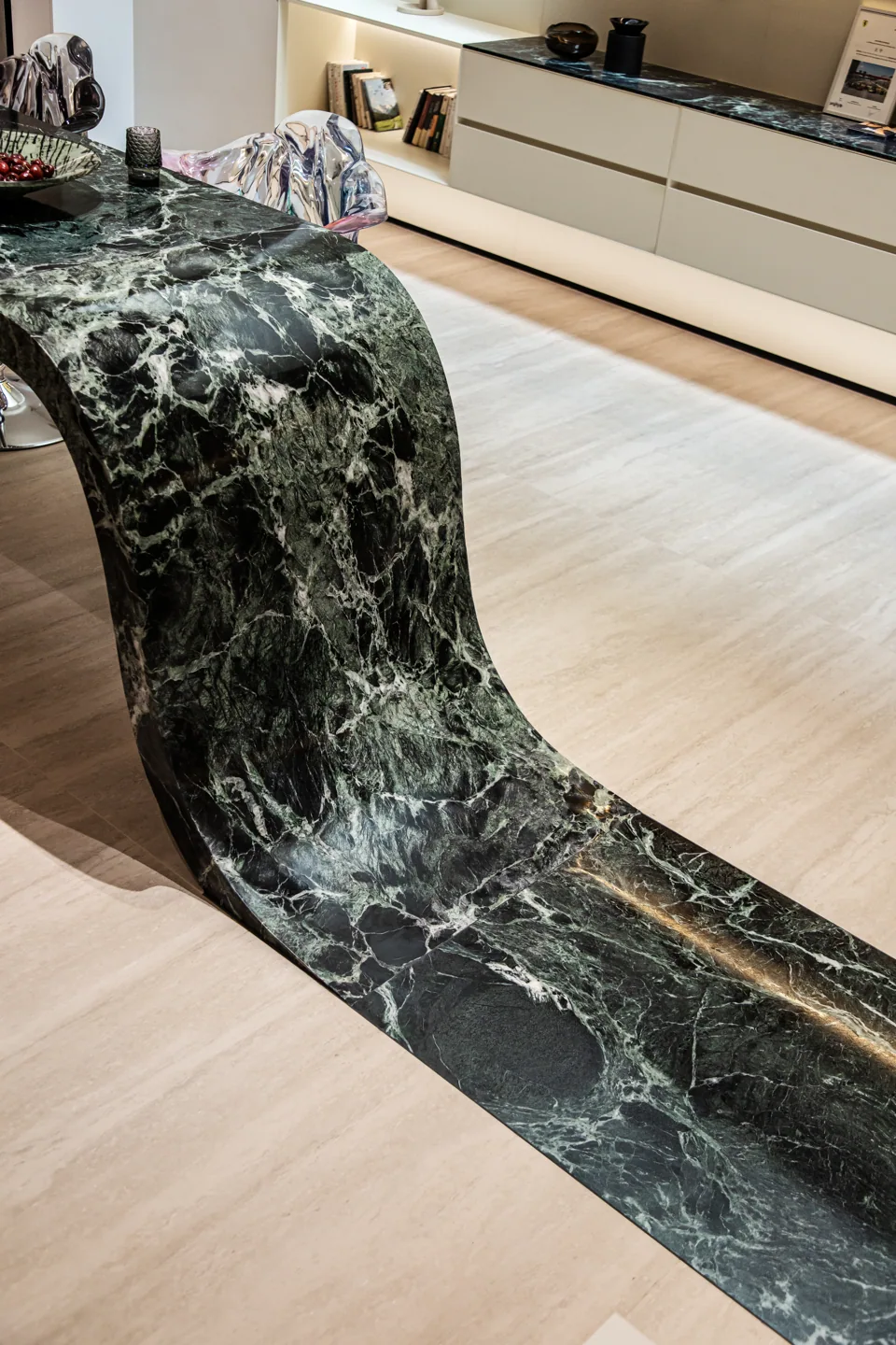 Stone design reference illustrating kitchens, counters & reception