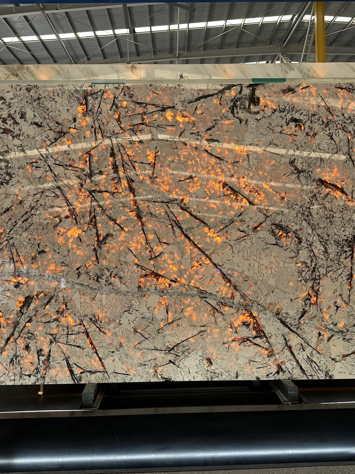 Grey slab with gold veining