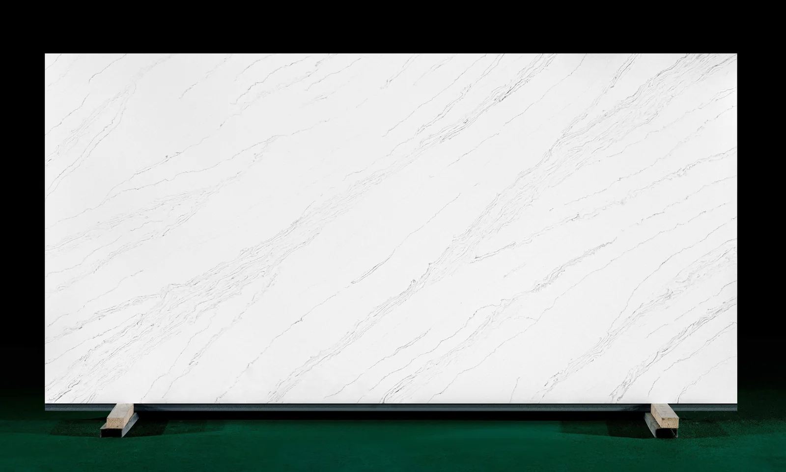 White slab with fine grey veins